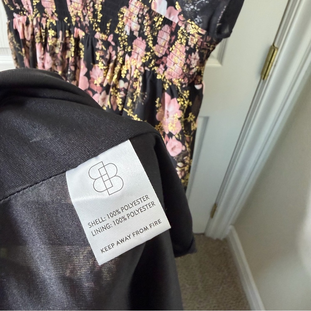 NWT Baltic Born Lynlee Metallic Maxi Dress Black Metallic Floral Flutter Size 3X - Picture 10 of 10